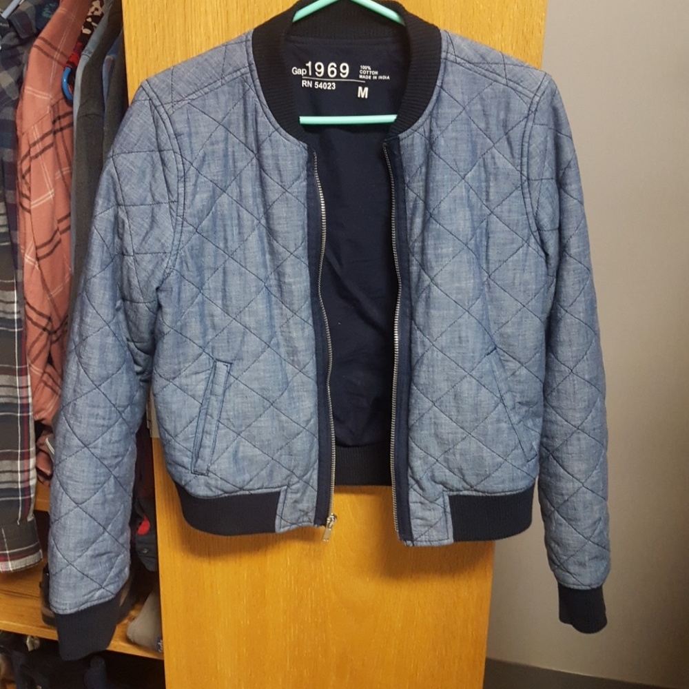 Quilted Denim Bomber Jacket